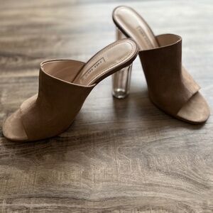 Zara Sued Mule Heels